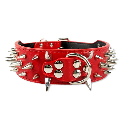 Wide Sharp Spiked Studded Leather Dog Collars - 2B Above All