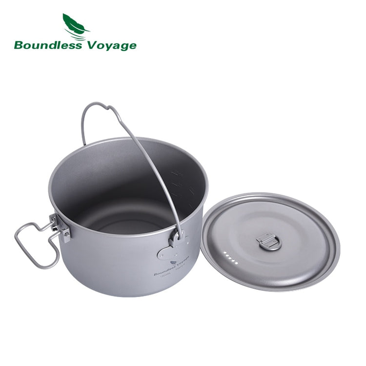 Boundless Voyage Outdoor Titanium Hanging Pot with Handle - 2B Above All