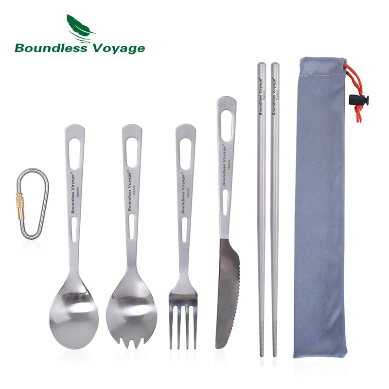 Boundless Voyage Titanium Camping Portable Tableware - 2B Above All