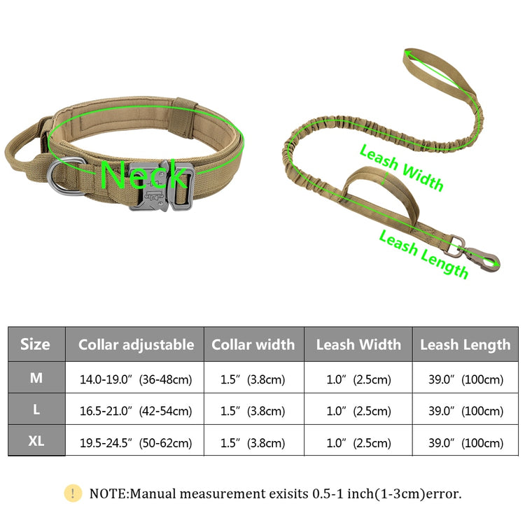 Military Tactical Dog Collar Elastic Bungee Leash - 2B Above All