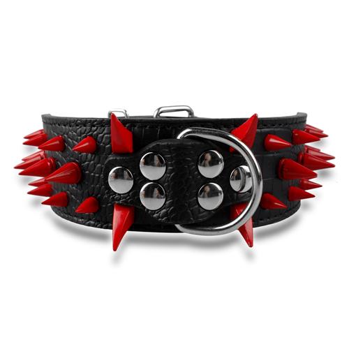 Wide Sharp Spiked Studded Leather Dog Collars - 2B Above All