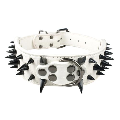 Wide Sharp Spiked Studded Leather Dog Collars - 2B Above All