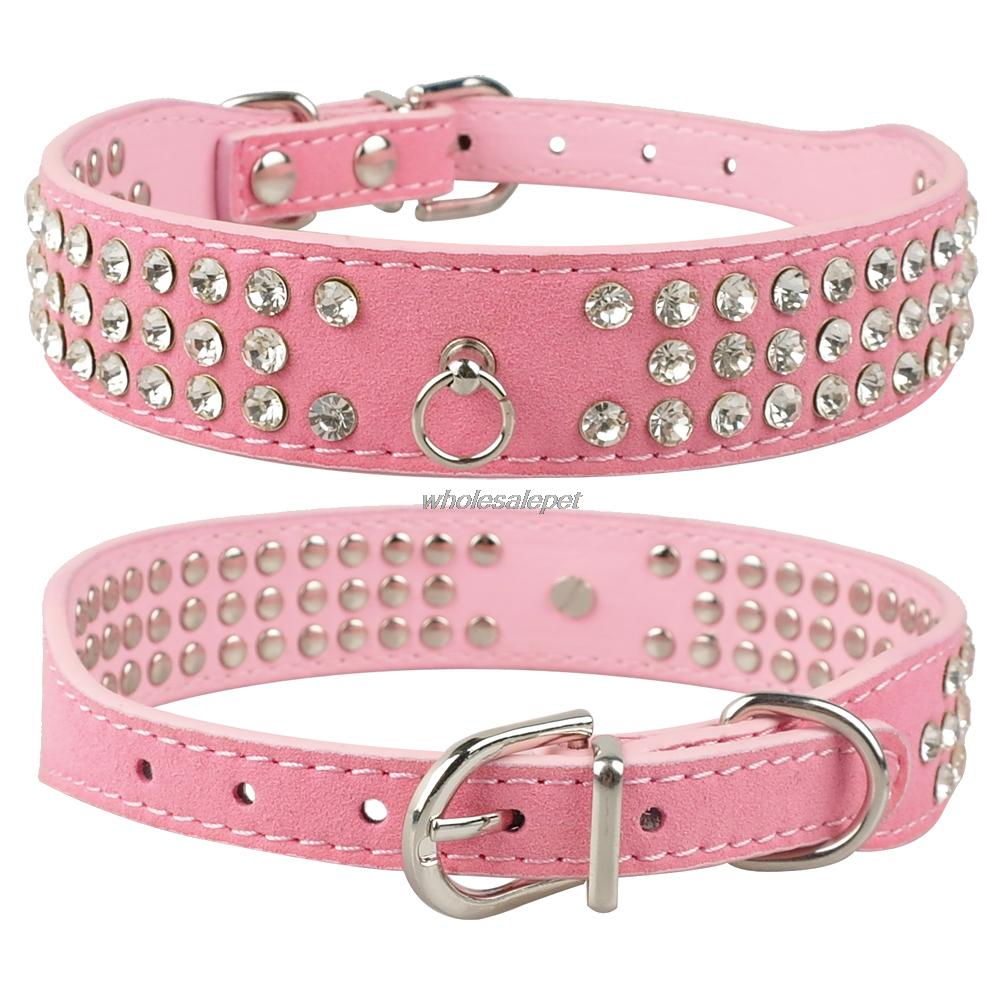 Rhinestone Leather Dog Collar - 2B Above All