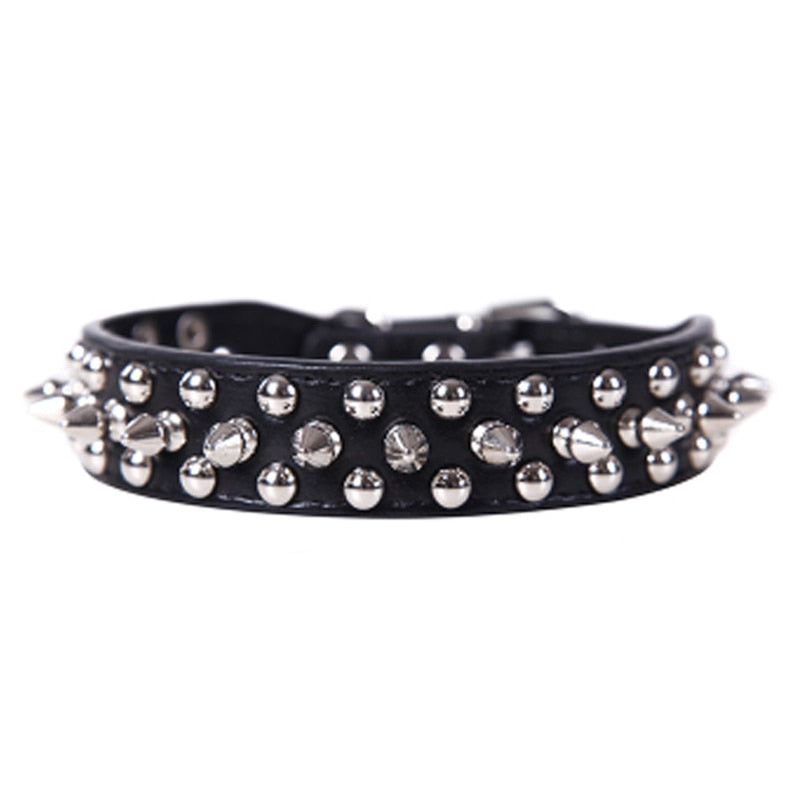 Adjustable Spiked Leather Dog Collar - 2B Above All