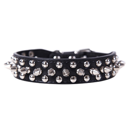 Adjustable Spiked Leather Dog Collar - 2B Above All